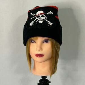 Hot Topic one piece Skull Crossbones Beanie Anime Pirate Goth Alt Unisex NWT